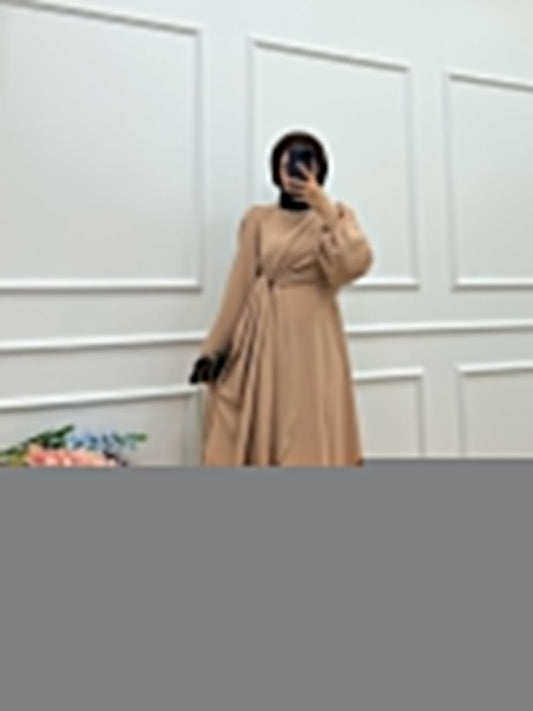 Nova Elbise - Koyu Bej