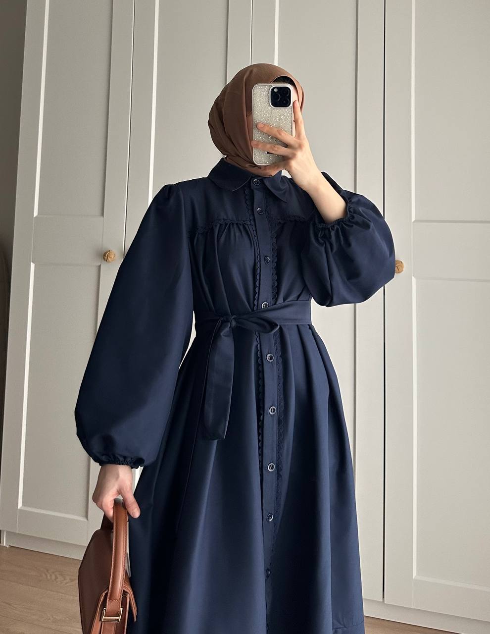 Lina Dantel Detaylı Kuşaklı Elbise