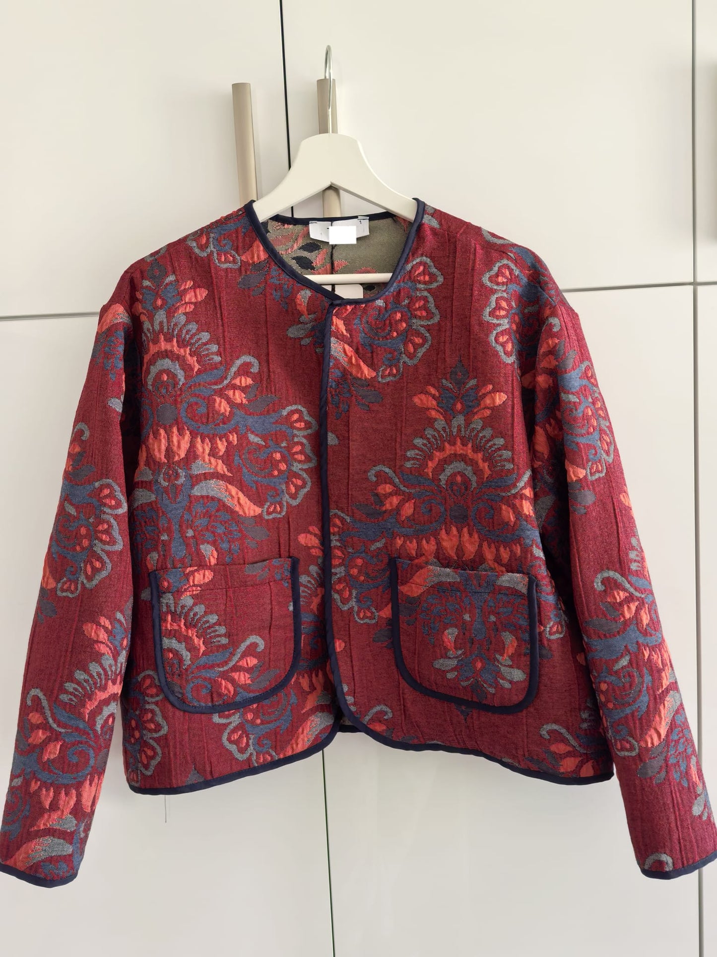 Liva Etnik Desenli Jakarlı Ceket - Bordo