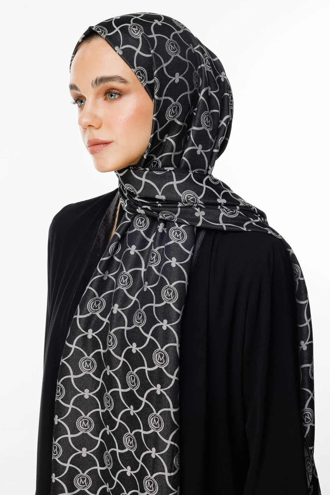 Mayra Desen Çift Taraflı Şal Lacivert - Su Yeşili